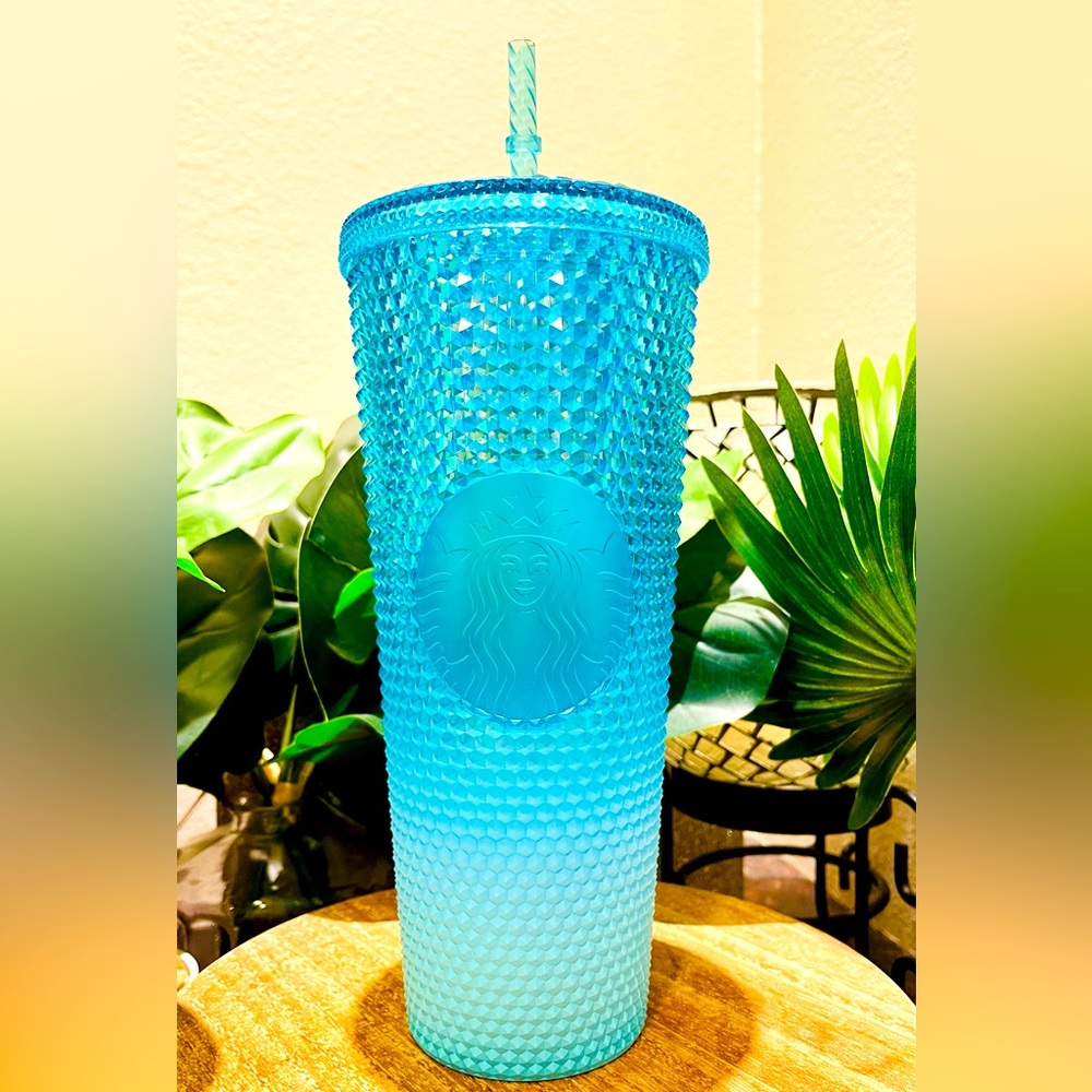 Starbucks Ombré Aqua Splash Oil Slick Blue Tumbler Studded 24oz Venti Tumbler - Picture 10 of 13